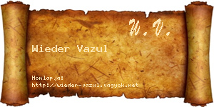 Wieder Vazul névjegykártya